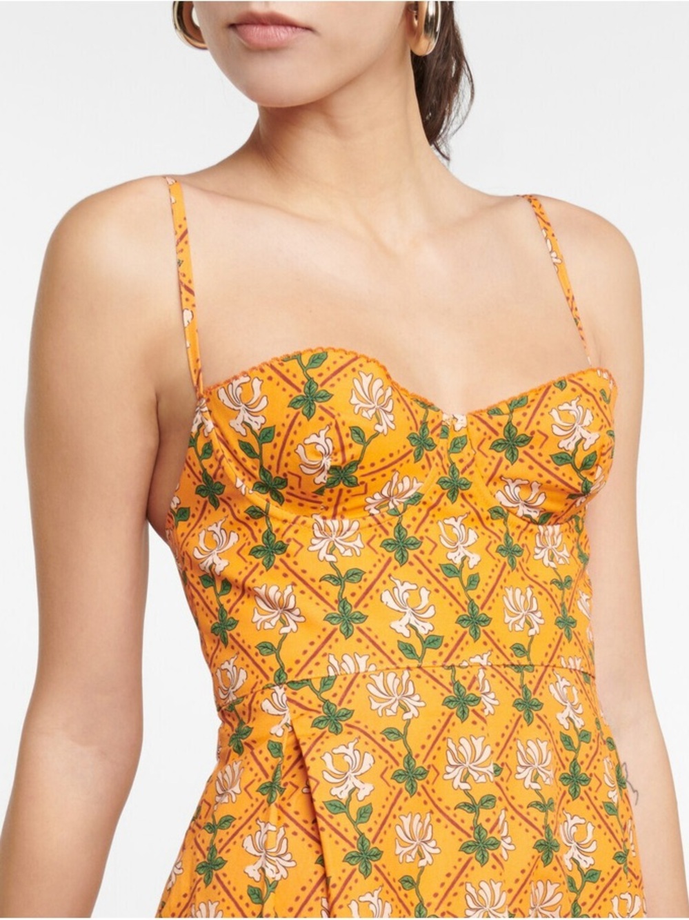 Agua by Agua Bendita Orange Floral Midi Dress - Picture 3 of 14